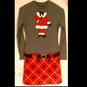 Pink & Violet Plaid Skirted Christmas Dress